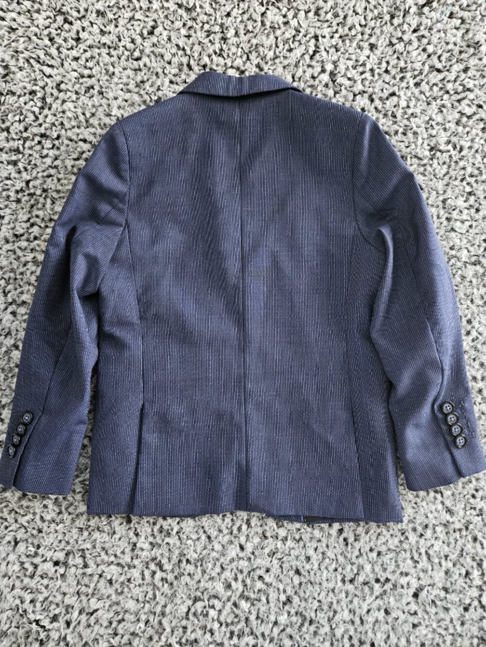Zara Boys Classic Navy Blue Blazer Size 7 Youth S M Pinstripe Tailored Formal - Picture 2 of 14